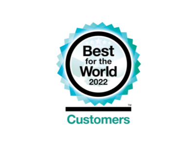 Named Best for the World (top 5%) B Corps in Category of Customers 2022
