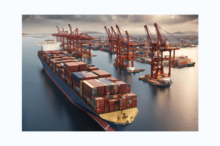 Image of shipping containers at a port