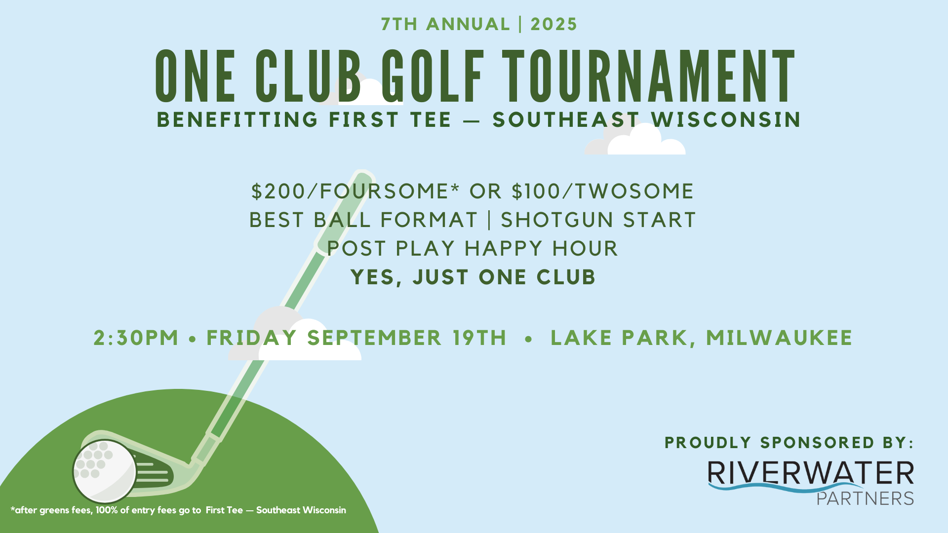 one club golf tournament invitation